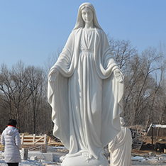 custom made large white Virgin Mary marble statue